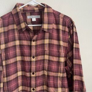 Outerknown Plaided Button Down Lightweight Flannel Shirt
